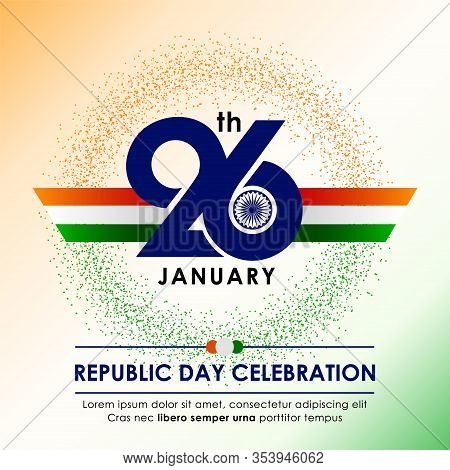 26 January, Happy Republic Day Of India Celebration Concept, Unit, Label, Mnemonic Vector Design