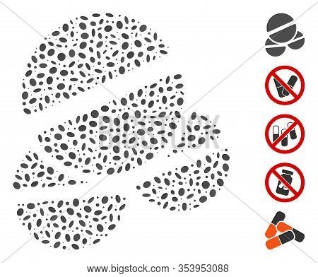 Dot Mosaic Based On Tablets. Mosaic Vector Tablets Is Designed With Scattered Ellipse Dots.