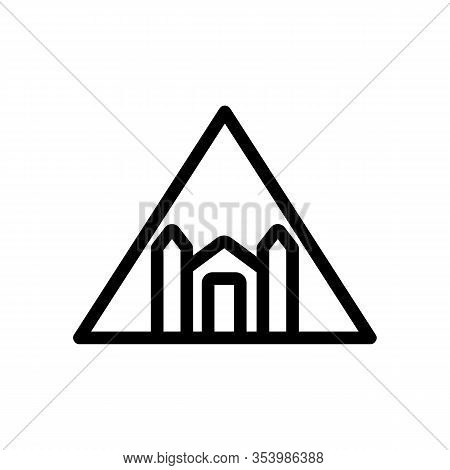 Egypt Pyramid Icon Vector. Thin Line Sign. Isolated Contour Symbol Illustration