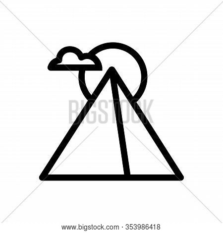 Egypt Pyramid Icon Vector. Thin Line Sign. Isolated Contour Symbol Illustration