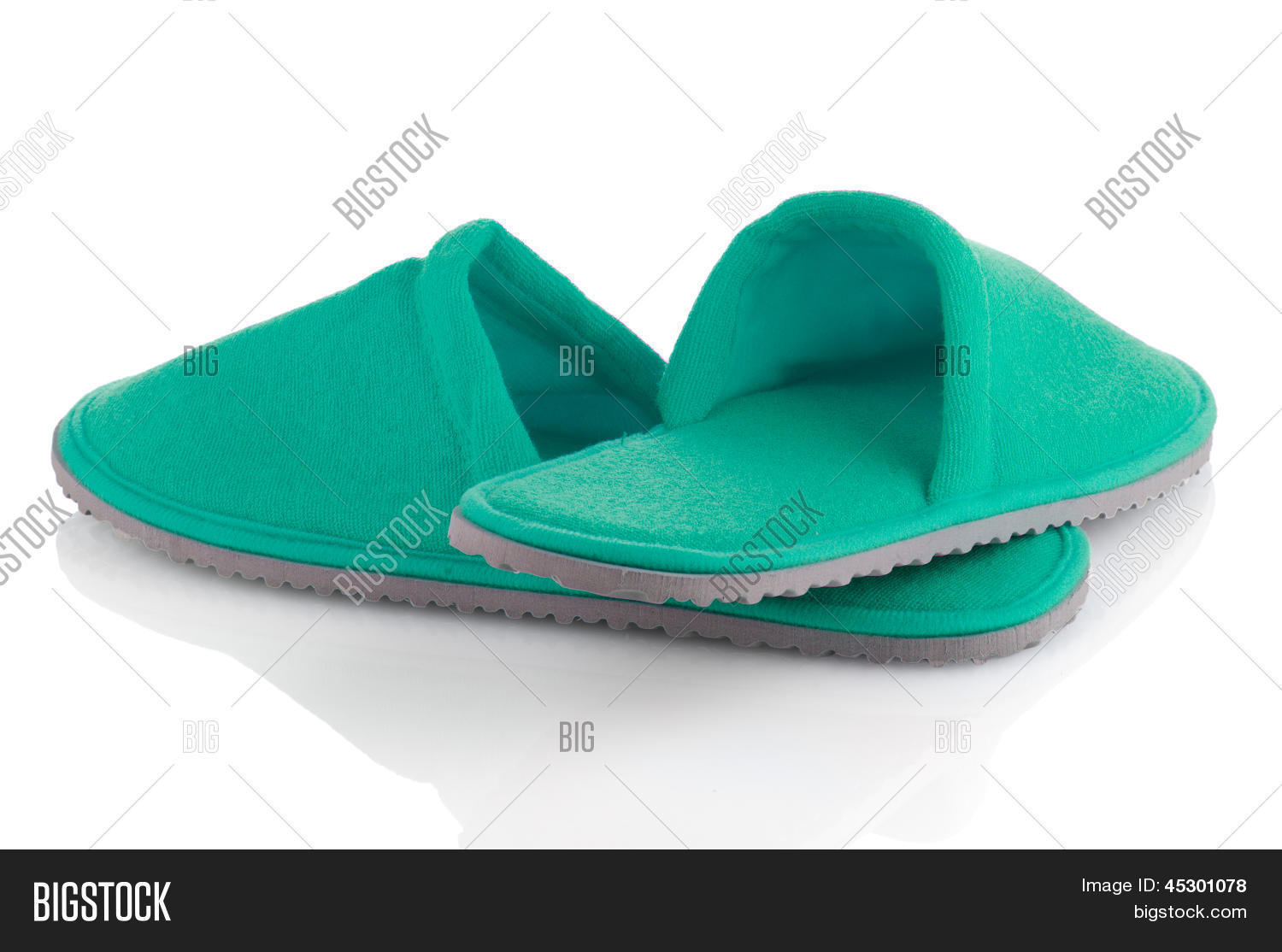 Pair Green Slippers Image & Photo (Free Trial) Bigstock
