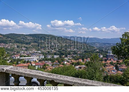 Beautiful View From Uphill Towards The Town Of Visoko In Bosnia And Herzegovina