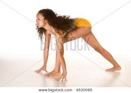 ethnische weiblich Work out Fitness Dehnübung