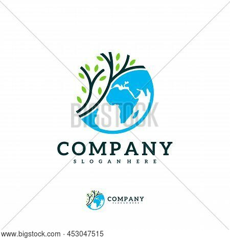 World Tree Logo Vector Template, Creative Tree Logo Design Concepts