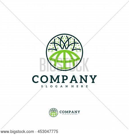 World Tree Logo Vector Template, Creative Tree Logo Design Concepts