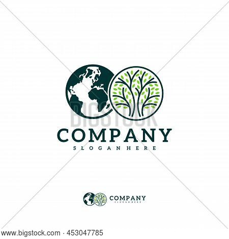 World Tree Logo Vector Template, Creative Tree Logo Design Concepts