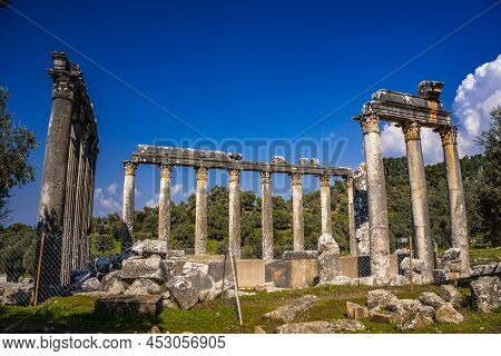 Impressive Temple Of Zeus Lepsinos. Euromus (euromos) Ancient City, Milas, Mugla, Turkey.