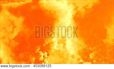 Bright War Or Battle Actions Backdrop With Burning Fire Of Fire - Abstract 3d Rendering