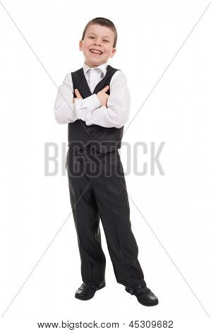 흰색 정장에 보