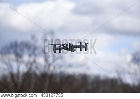 10 April 2022 - Krakow, Poland: Parrot Anafi Thermal Flying In Air