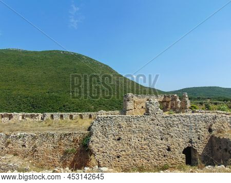 The Griva Castle Ruins, A Castle Build By Ali Pasha Tepelena With A Unique View To The Ionian Sea, T