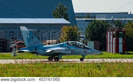August 30, 2019, Zhukovsky, Russia. Russian Yakovlev Yak-130 Training And Combat Aircraft On The Run