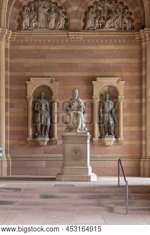 Speyer, Germany - July 18, 2018: Inside View Of The Speyer Cathedral. The Speyer Cathedral Is A Cult
