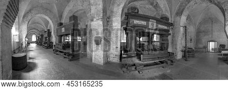 Eberbach, Germany - December 29, 2018: Old Vinery In Eberbach. The Abbey Is A Former Cistercian Mona