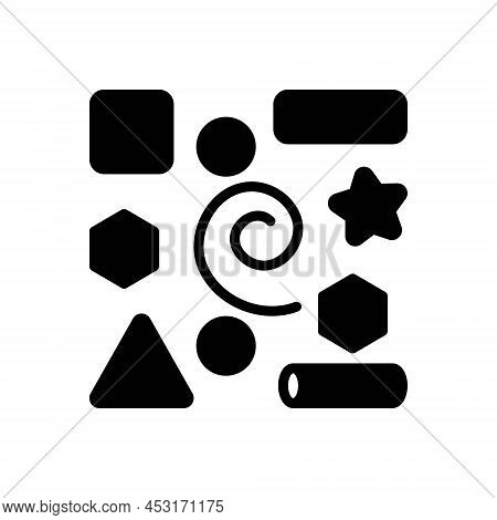Black Solid Icon For Elements Inwardness Geometric Mathe-matics Part Piece Graphic Shape