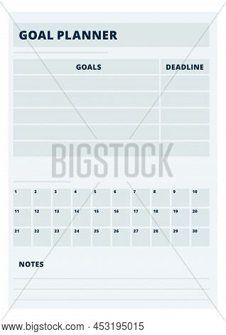 Goal Planner Page Template. Strategy Plan Printable