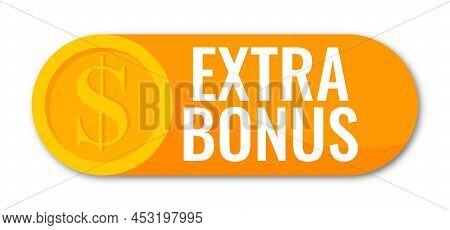 Vector Illustration Yellow Extra Bonus Label. Modern Web Banner Element With Gift.