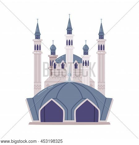Kul Sharif Mosque In Kazan Kremlin As Russian Landmark Vector Illustration