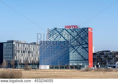 Copenhagen, Denmark - March 16, 2022: Exterior View Of The Cabinn Metro Hotel