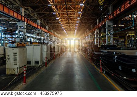 Metalworking Factory Production Line. Interior Of The Worksop.