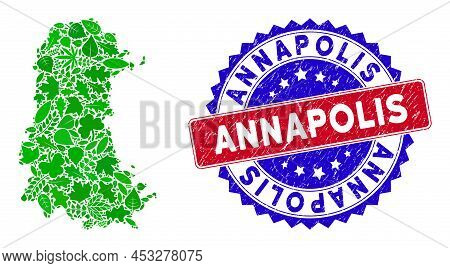Ecology Palencia Province Map Collage Of Floral Leaves In Green Color Tinges With Grunge Bicolor Ann
