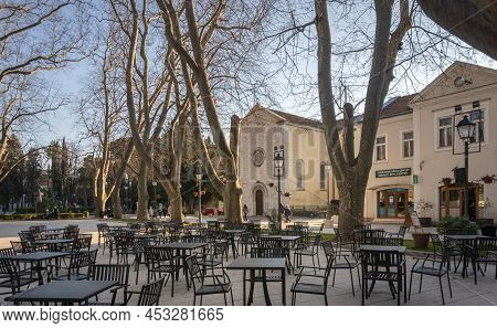 Trebinje, Bosnia And Herzegovina, March 2022 - Town Square In The City Of Trebinje, Bosnia And Herze