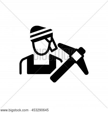 Black Solid Icon For Farmer Agriculturalist Grain-grower Peasant Husbandman Agriculturist Grower Far