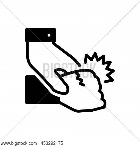 Black Solid Icon For Their Hand Punch Blast Fight Coercion Duress