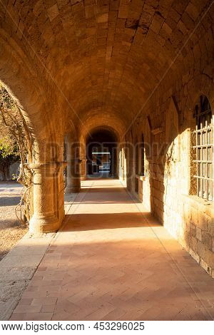 The Territory Of Filerimos Monastery On The Island Of Rhodes In Greece