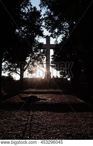 Cross On The Mount Filerimos, Greece, Rhodes