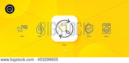 Ph Neutral, Search And Laundry Minimal Line Icons. Yellow Abstract Background. Quick Tips, Confirmed