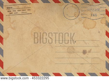Back Side Of Vintage Postcard For Writing Message