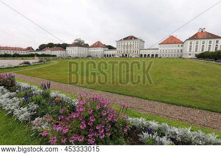 Munich, Munich, Germany - August 26, 2021: Munich Nymphenburg Palace Called  Schloss Nymphenburg In 