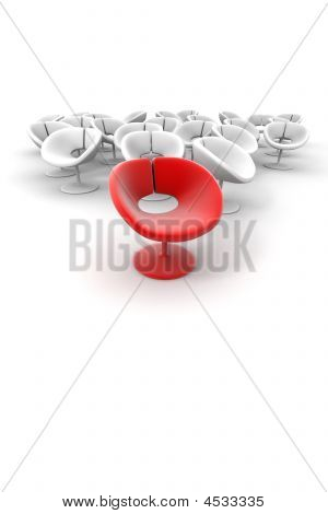 Vynikající červené křeslo