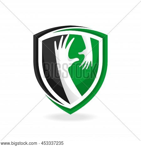 Child Care Logo With Shield Concept, Child Care Logo