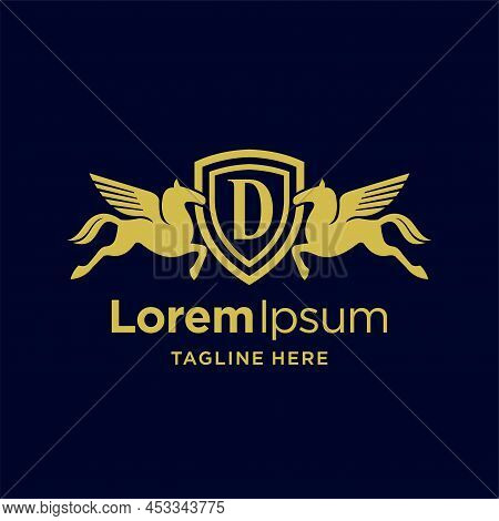 Pegasus Logo With Emblem Concept, Pegasus Logo