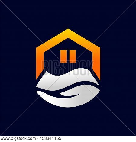 Home Loan Logo With Hand Concept, Home Loan Logo