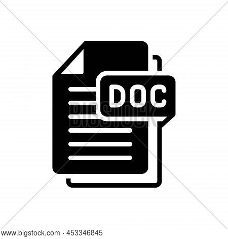 Black Solid Icon For Doc Document File Folder Paper Fileformat