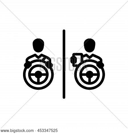 Black Solid Icon For Characterization Description Company Epithet Drivers Steering