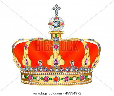 Af Royal guldkrone med ædelstene og Ornament