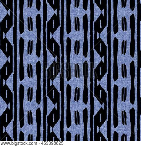 Denim Style Geometric Canvas Effect Seamless Texture Material. Masculine Jeans Blue Style Dyed Patte