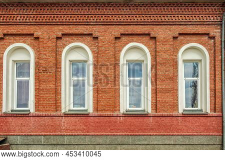 Part Of The Wall With Windows Of The Church Of The Intercession Of The Most Holy Theotokos.photo Tak