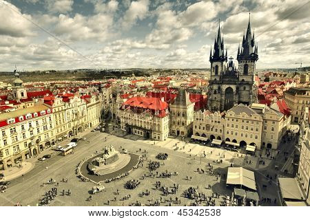visning af kirken Saint Mary af Tyn i Prag