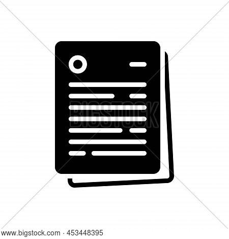 Black Solid Icon For Proposals Offer Motion Proffer Document Report Request Scheme
