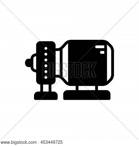 Black Solid Icon For Pump Electric Engine Water-pumb Pipe Appliance Motor
