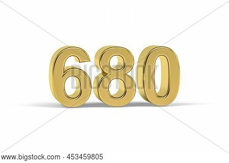 Golden 3d Number 680 - Year 680 Isolated On White Background - 3d Render