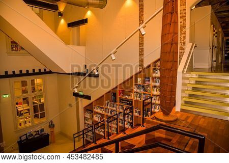 Den Helder, Netherlands, April 2022. The Renovated Library Of Den Helder. High Quality Photo