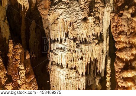 Beautiful View Of The Frasassi Caves, Grotte Di Frasassi, A Huge Karst Cave System In Italy.