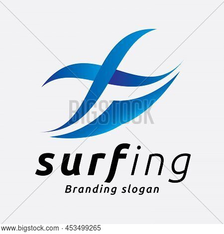This Logo Represents A Surfing Experience, Sailing Boat As A Right Symbol Of Freedom And Adventure. 