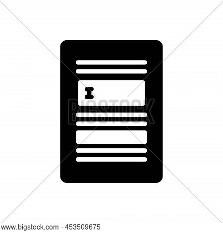 Black Solid Icon For Subsection Clause Paragraph Chapter Paper Document